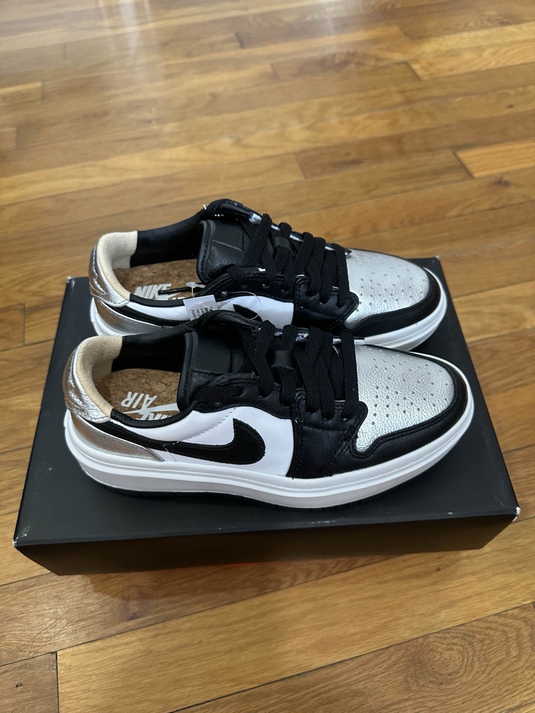 *New With Defects* Jordan 1 Elevate Low Women White Silver (Dq8561-001) Size 5w